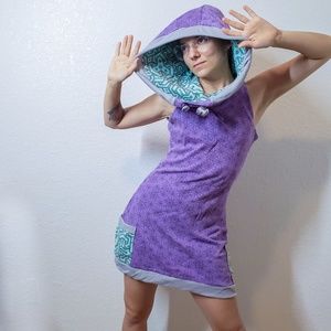 Sacred Geometrix organic cowl hooded dress